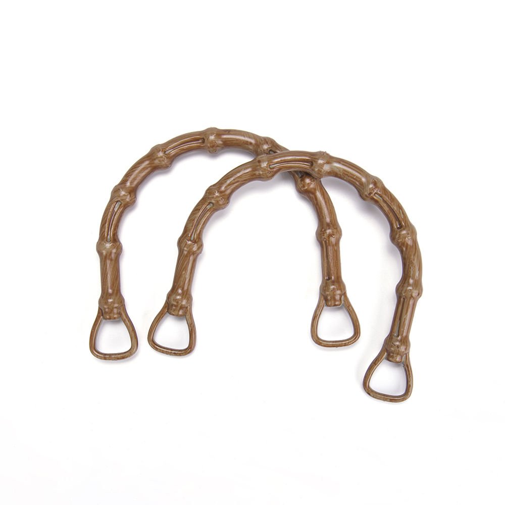 BAMBU GÖRÜNÜMLÜ U MODEL ÇANTA SAPI 2 ADET KAHVERENGİ