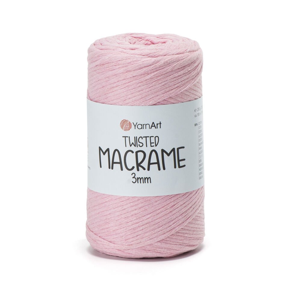YARNART TWISTED MACRAME 3 MM - MAKROME EL ÖRGÜ İPİ PEMBE - 762