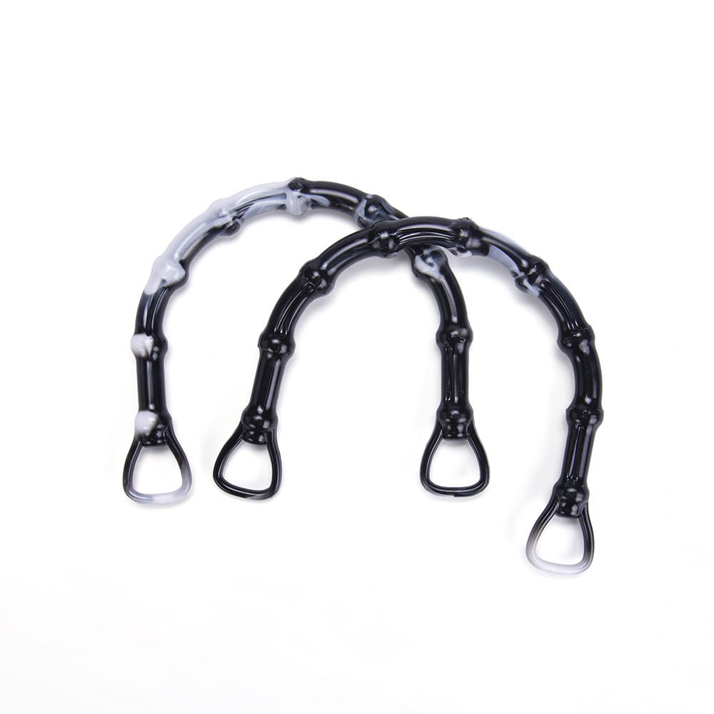 BAMBU GÖRÜNÜMLÜ U MODEL ÇANTA SAPI 2 ADET SİYAH