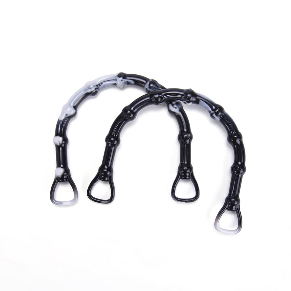 BAMBU GÖRÜNÜMLÜ U MODEL ÇANTA SAPI 2 ADET SİYAH