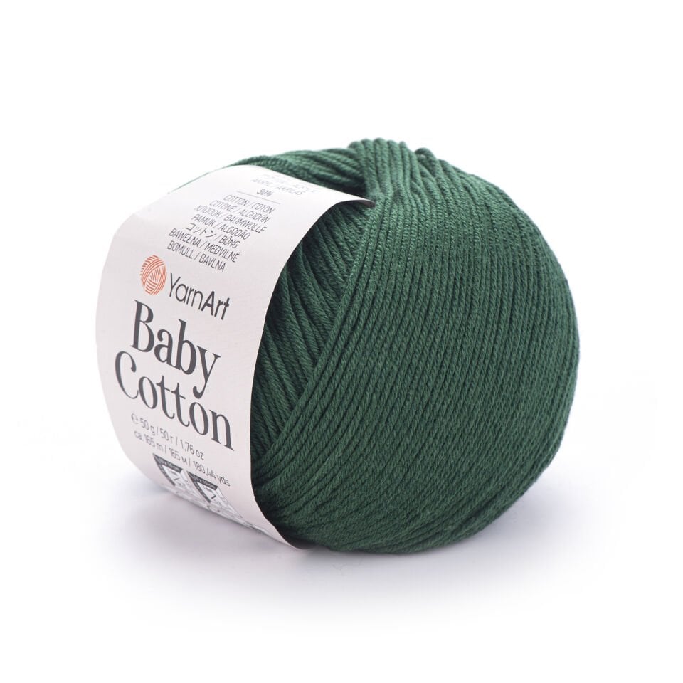 YARNART BABY COTTON - BEBEK EL ÖRGÜ İPİ PETROL YEŞİLİ - 444