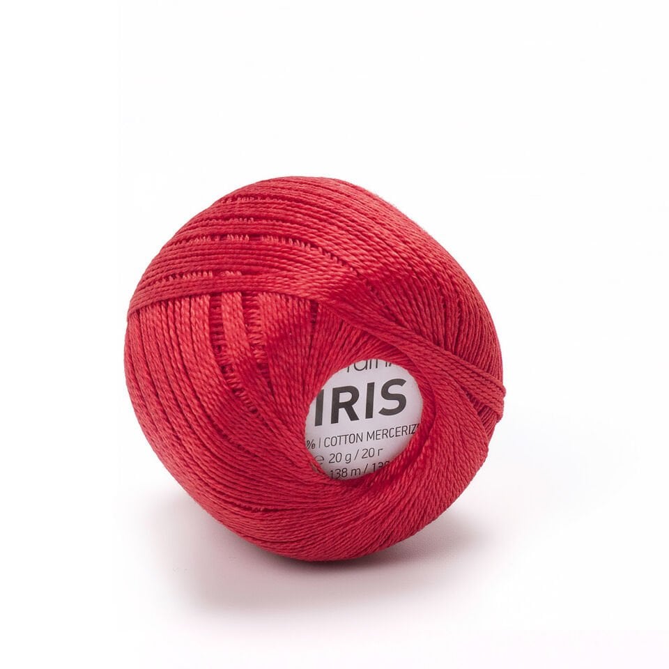 YARNART IRIS - MERSERİZE DANTEL İPİ KIRMIZI - 916