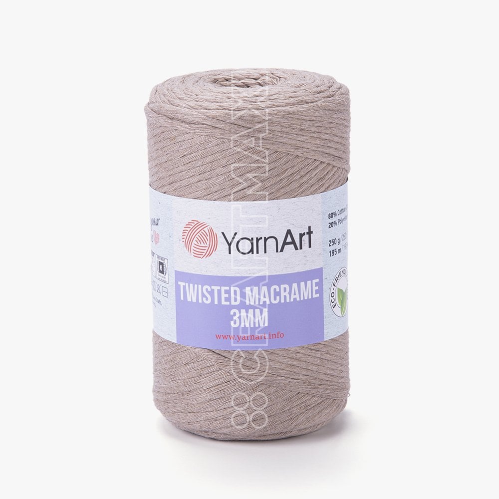 YARNART TWISTED MACRAME 3 MM - MAKROME EL ÖRGÜ İPİ SÜTLÜ KAHVE - 768