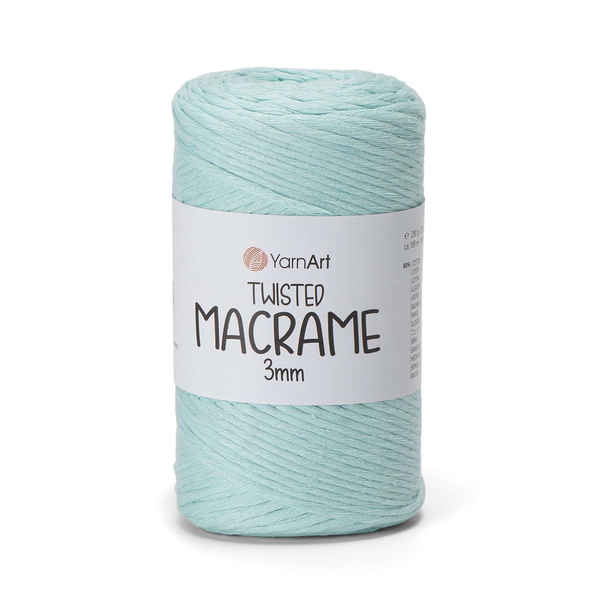 YARNART TWISTED MACRAME 3 MM - MAKROME EL ÖRGÜ İPİ SU YEŞİLİ - 775
