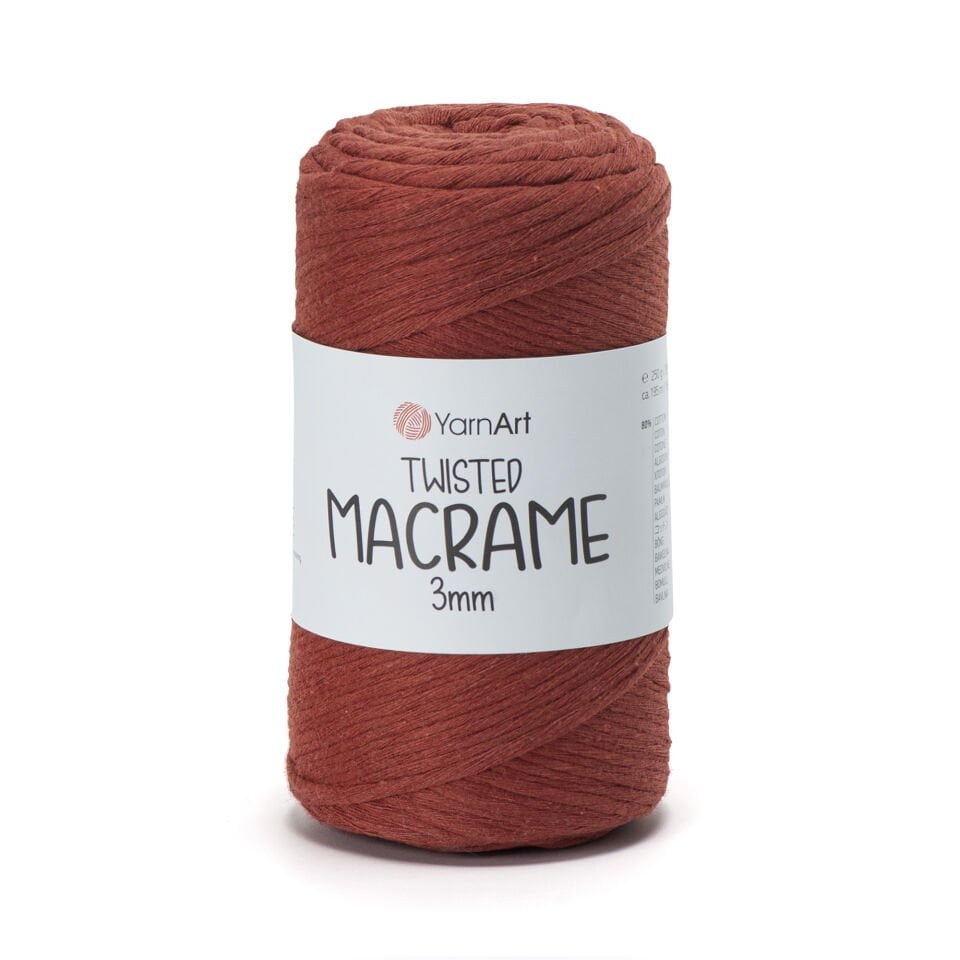 YARNART TWISTED MACRAME 3 MM - MAKROME EL ÖRGÜ İPİ KİREMİT - 785
