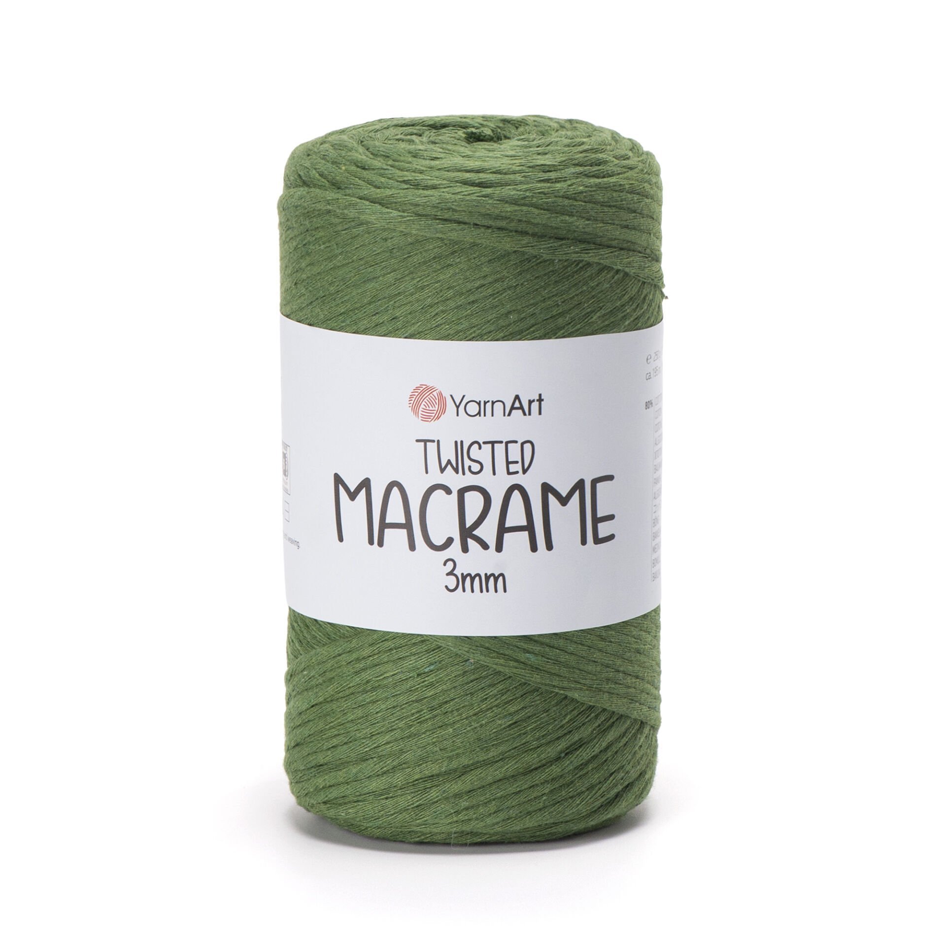 YARNART TWISTED MACRAME 3 MM - MAKROME EL ÖRGÜ İPİ KOYU YEŞİL - 787