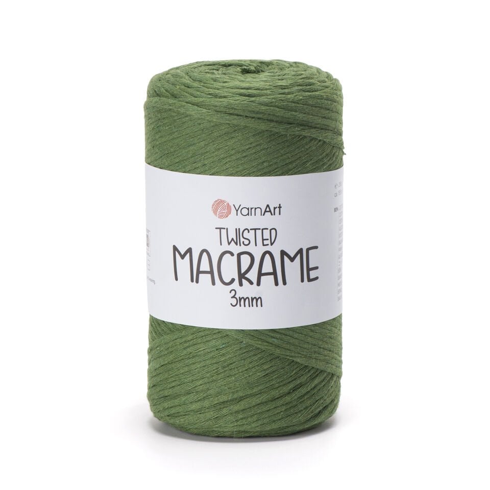 YARNART TWISTED MACRAME 3 MM - MAKROME EL ÖRGÜ İPİ KOYU YEŞİL - 787