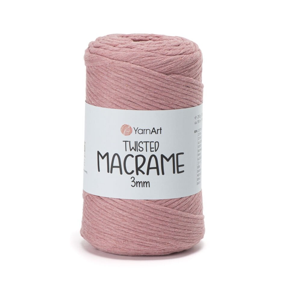 YARNART TWISTED MACRAME 3 MM - MAKROME EL ÖRGÜ İPİ GÜL KURUSU - 792