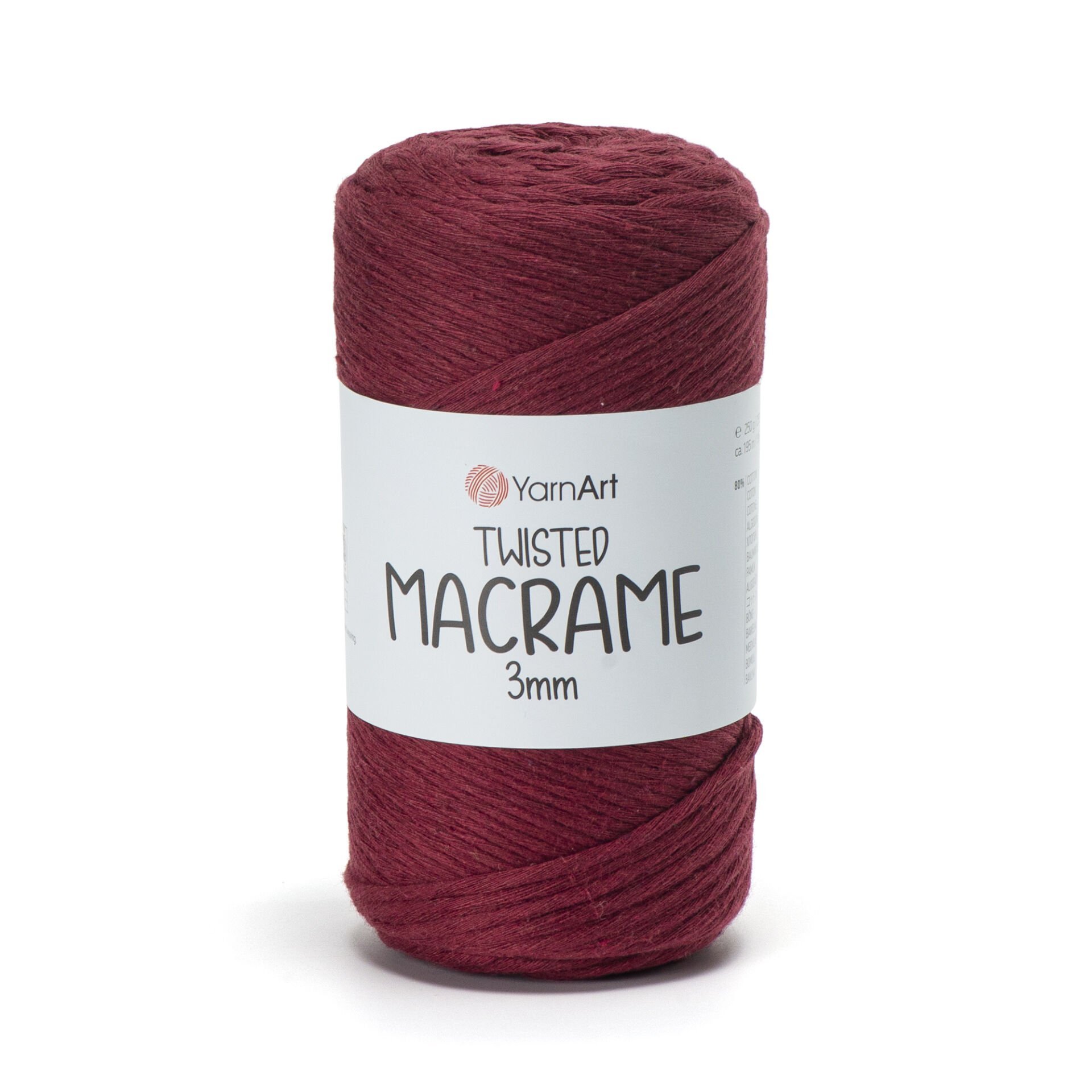 YARNART TWISTED MACRAME 3 MM - MAKROME EL ÖRGÜ İPİ BORDO - 781