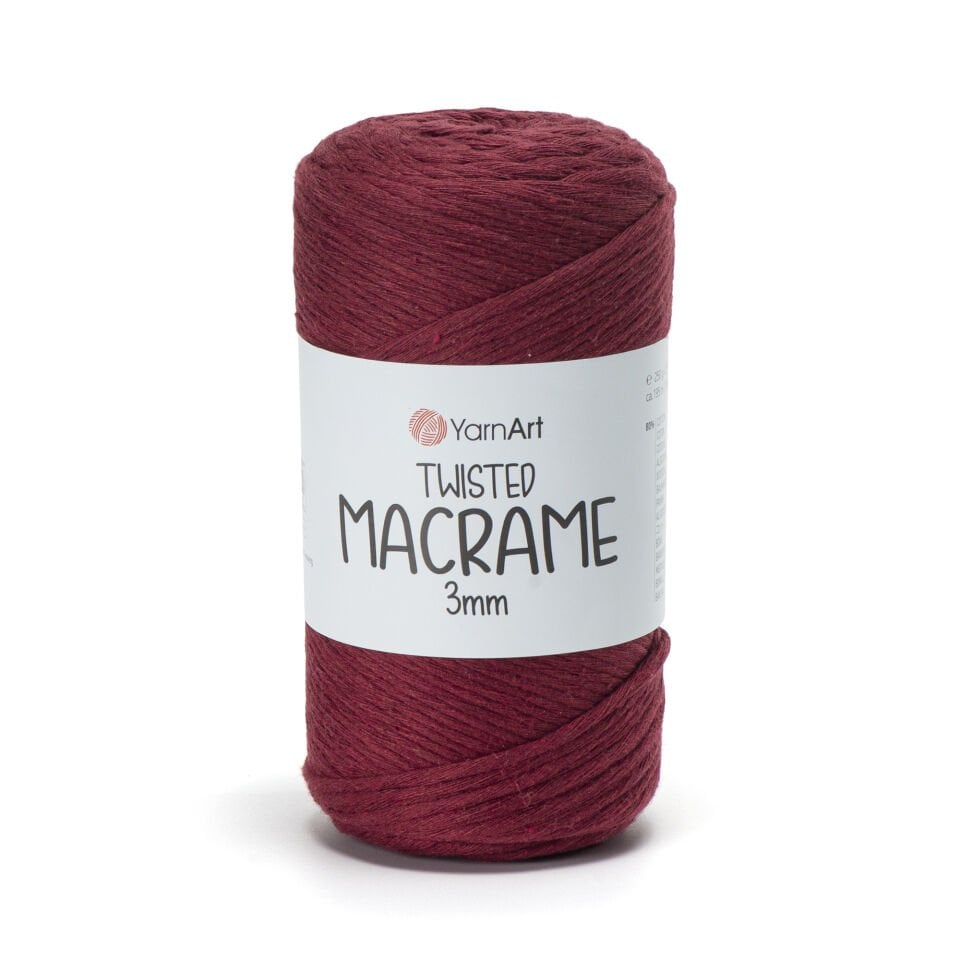 YARNART TWISTED MACRAME 3 MM - MAKROME EL ÖRGÜ İPİ BORDO - 781