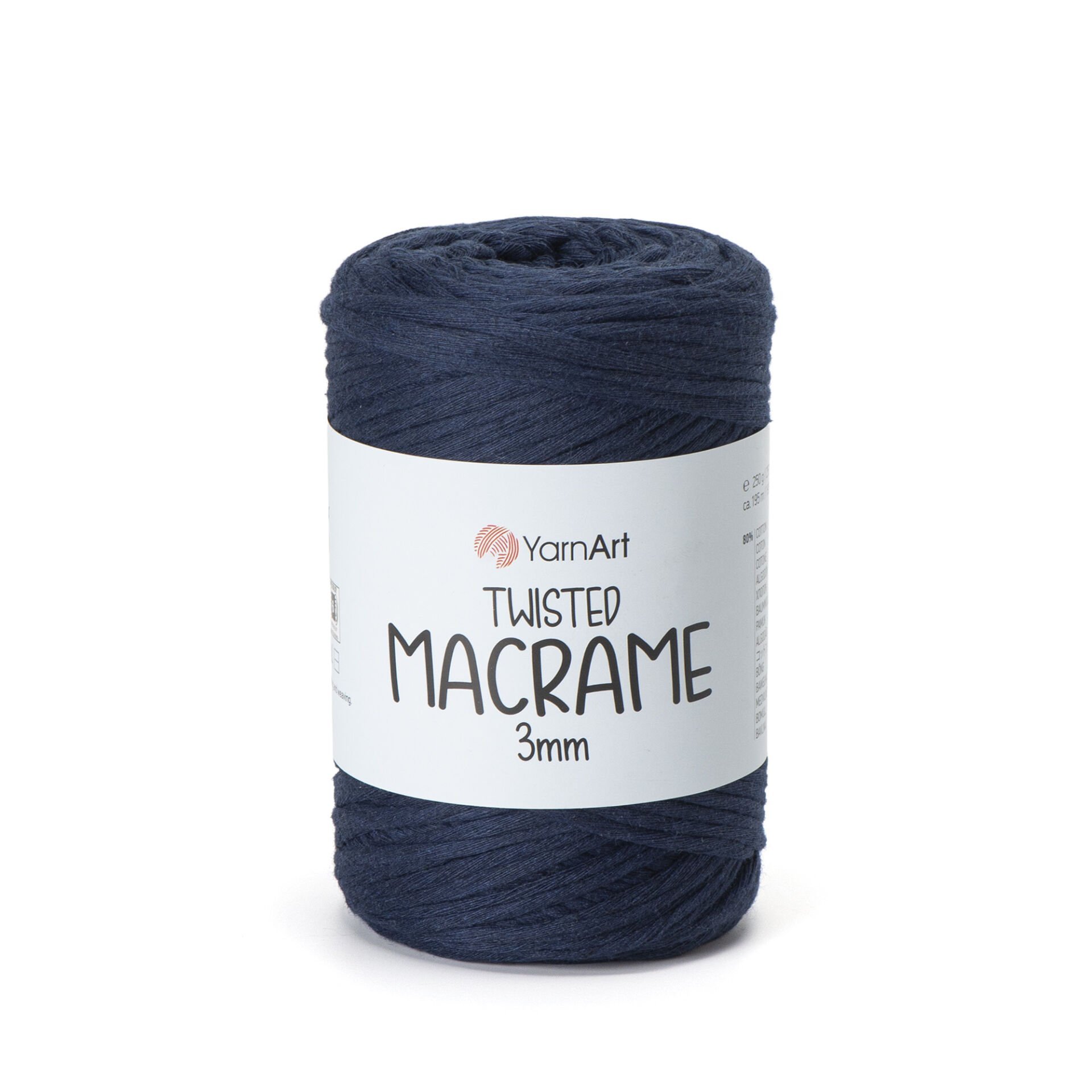 YARNART TWISTED MACRAME 3 MM - MAKROME EL ÖRGÜ İPİ LACİVERT - 784