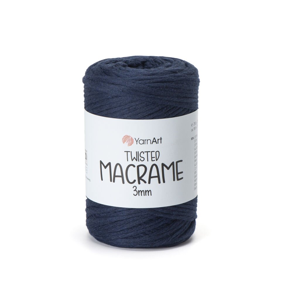 YARNART TWISTED MACRAME 3 MM - MAKROME EL ÖRGÜ İPİ LACİVERT - 784