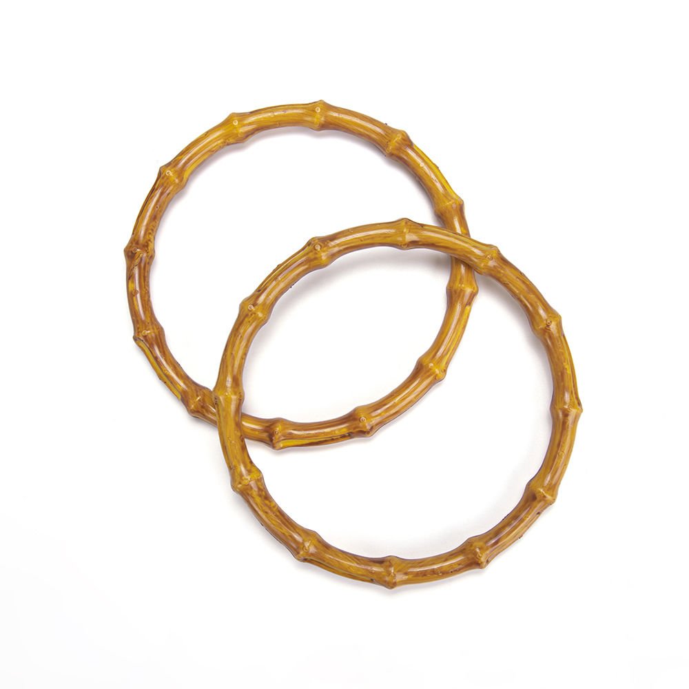 BAMBU GÖRÜNÜMLÜ ÇANTA SAPI 15 CM 2 ADET AHŞAP