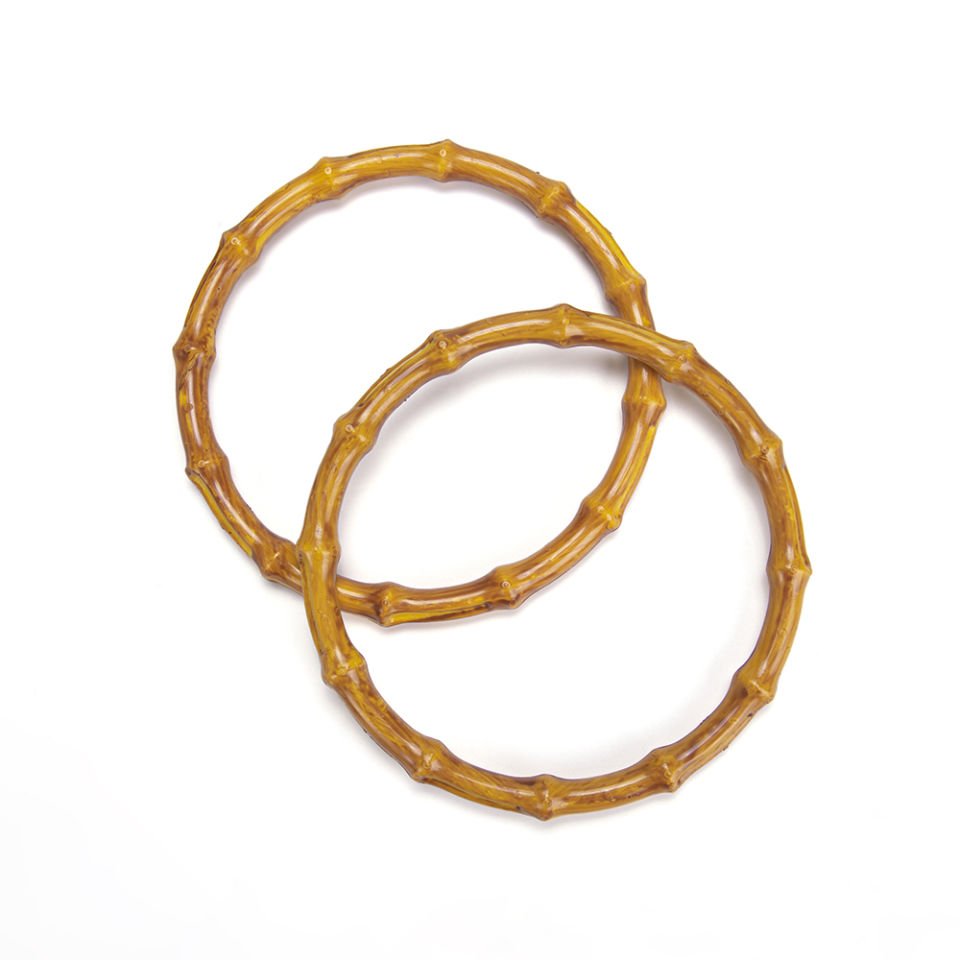 BAMBU GÖRÜNÜMLÜ ÇANTA SAPI 15 CM 2 ADET AHŞAP