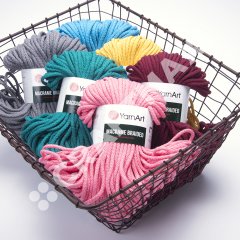 YARNART MACRAME BRAIDED - MAKROME EL ÖRGÜ İPİ SİYAH - 750