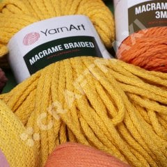 YARNART MACRAME BRAIDED - MAKROME EL ÖRGÜ İPİ SARI - 754