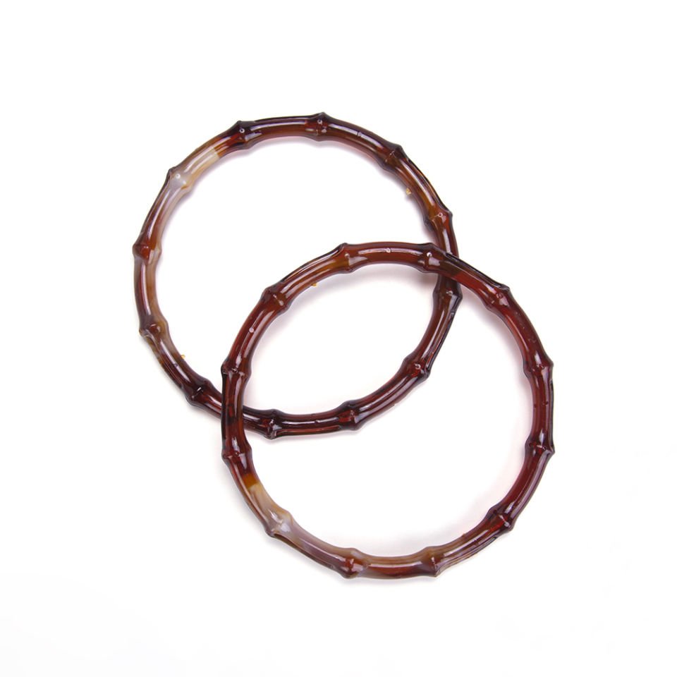 BAMBU GÖRÜNÜMLÜ ÇANTA SAPI 15 CM 2 ADET AMBER