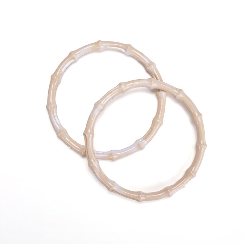 BAMBU GÖRÜNÜMLÜ ÇANTA SAPI 15 CM 2 ADET BEJ