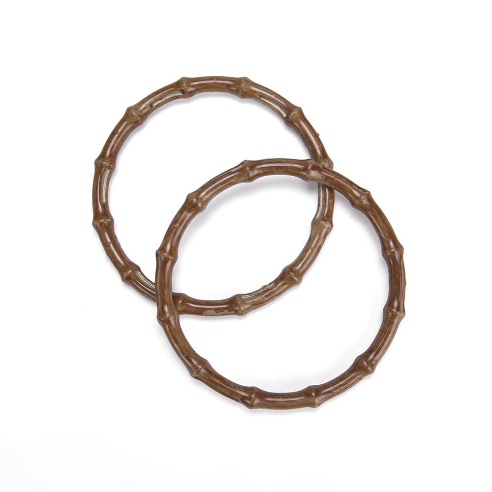 BAMBU GÖRÜNÜMLÜ ÇANTA SAPI 15 CM 2 ADET KAHVERENGİ