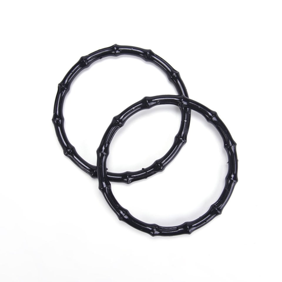 BAMBU GÖRÜNÜMLÜ ÇANTA SAPI 15 CM 2 ADET SİYAH