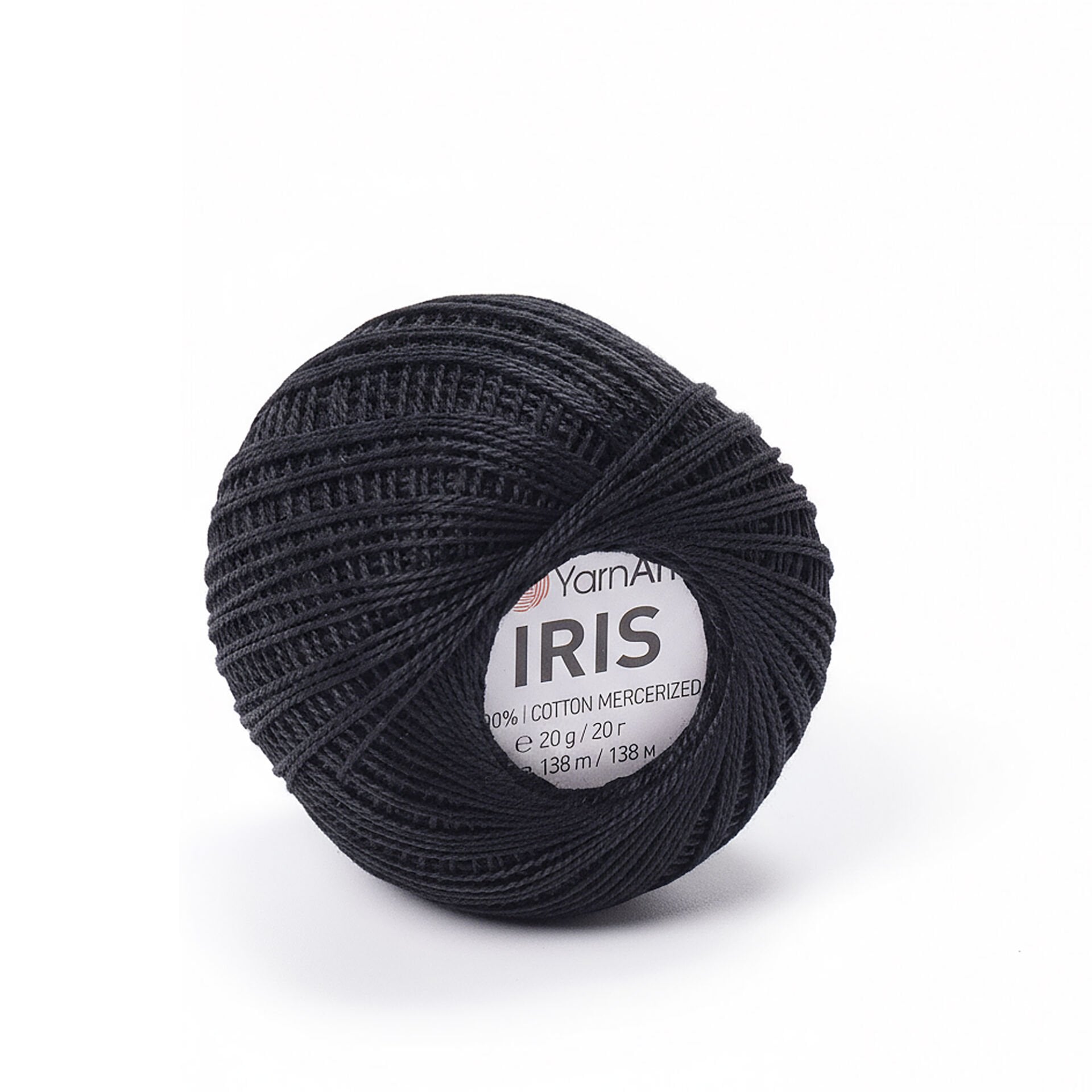 YARNART IRIS - MERSERİZE DANTEL İPİ SİYAH - 935