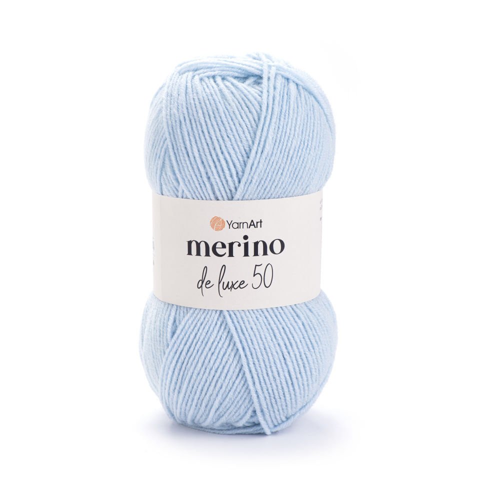 YARNART MERINO DE LUXE 50 - EL ÖRGÜ İPİ BUZ MAVİSİ - 215A