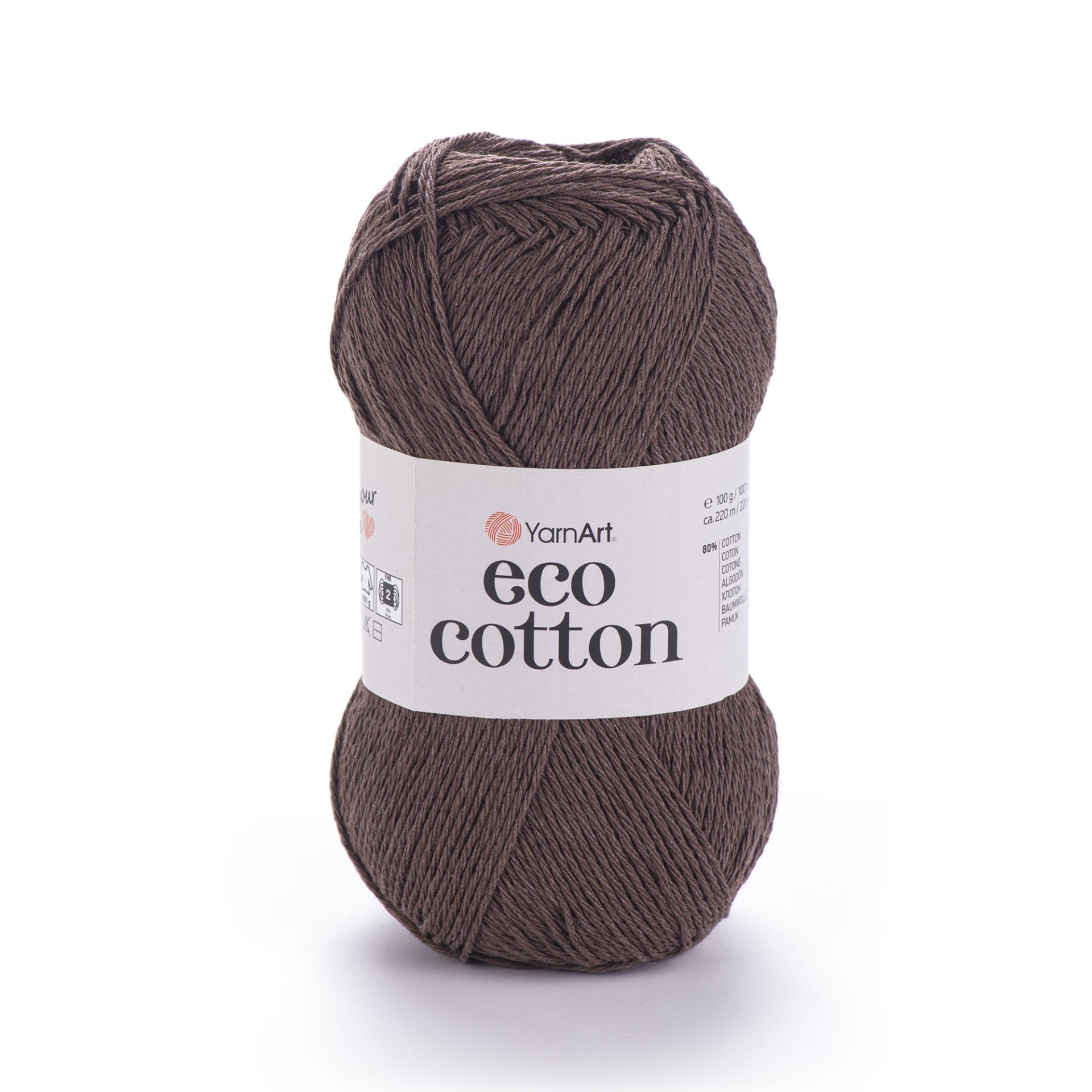 YARNART ECO COTTON - EL ÖRGÜ İPİ KOYU KAHVERENGİ - 777