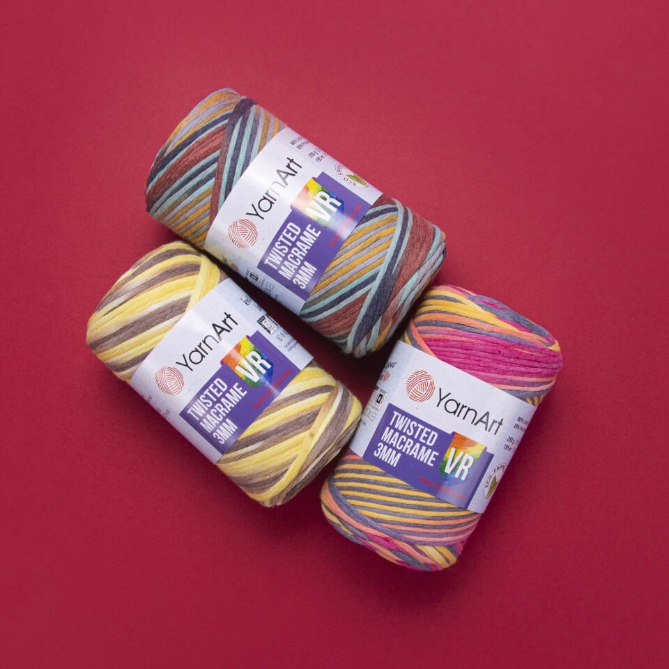 YARNART TWISTED MACRAME 3 MM VR - MAKROME EL ÖRGÜ