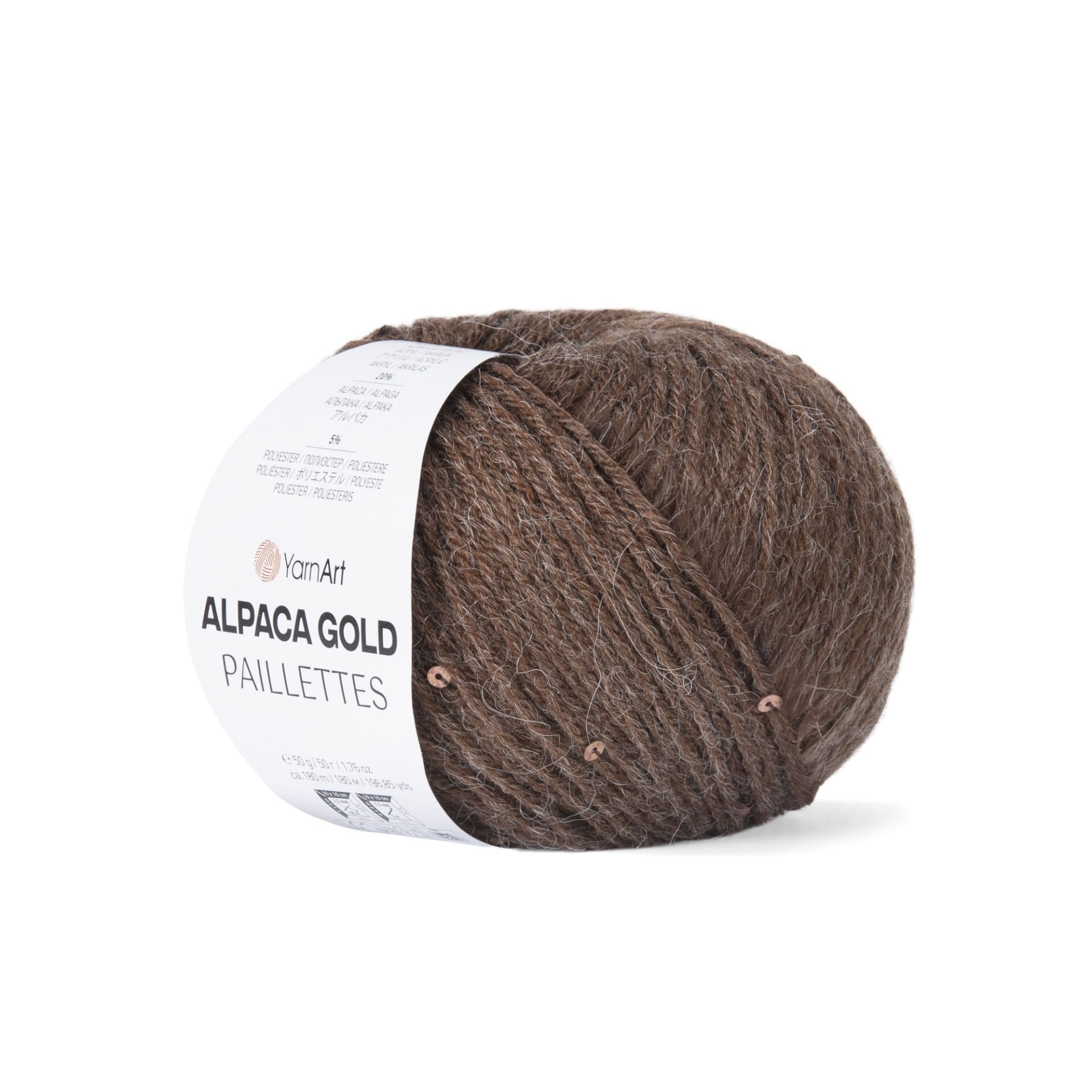 YARNART ALPACA GOLD PAILLETTES - EL ÖRGÜ İPİ KAHVERENGİ - 9315