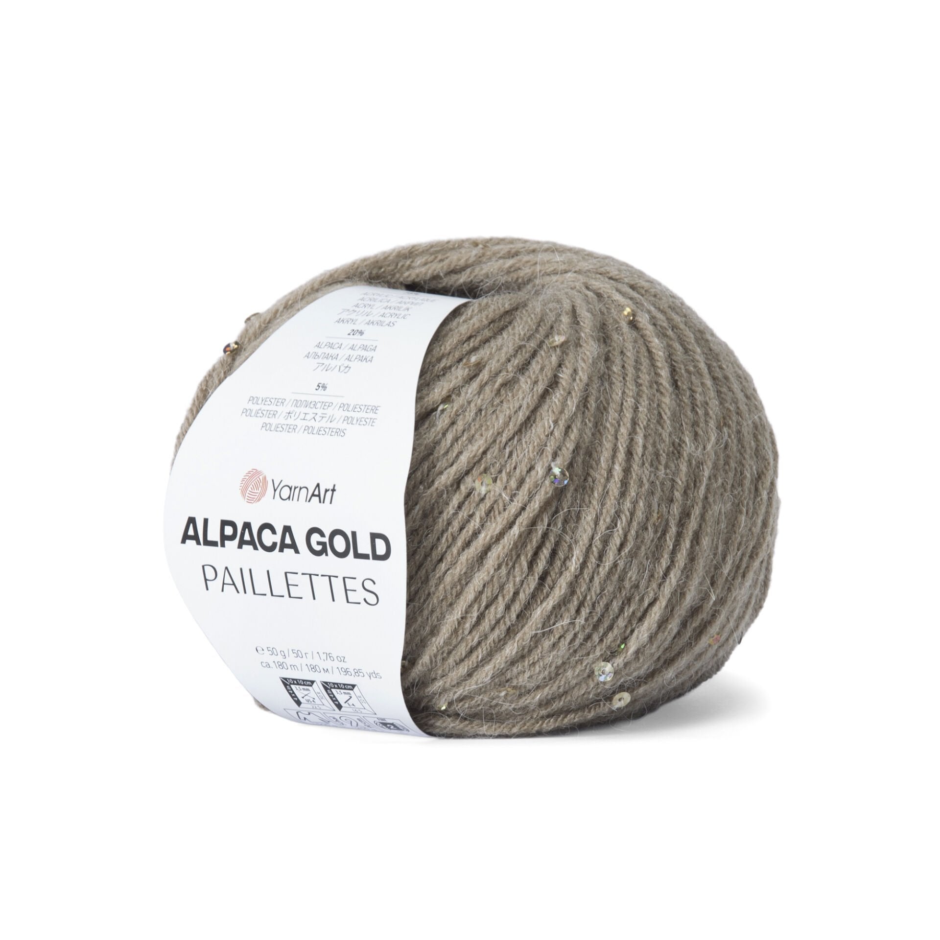 YARNART ALPACA GOLD PAILLETTES - EL ÖRGÜ İPİ BEJ - 9316