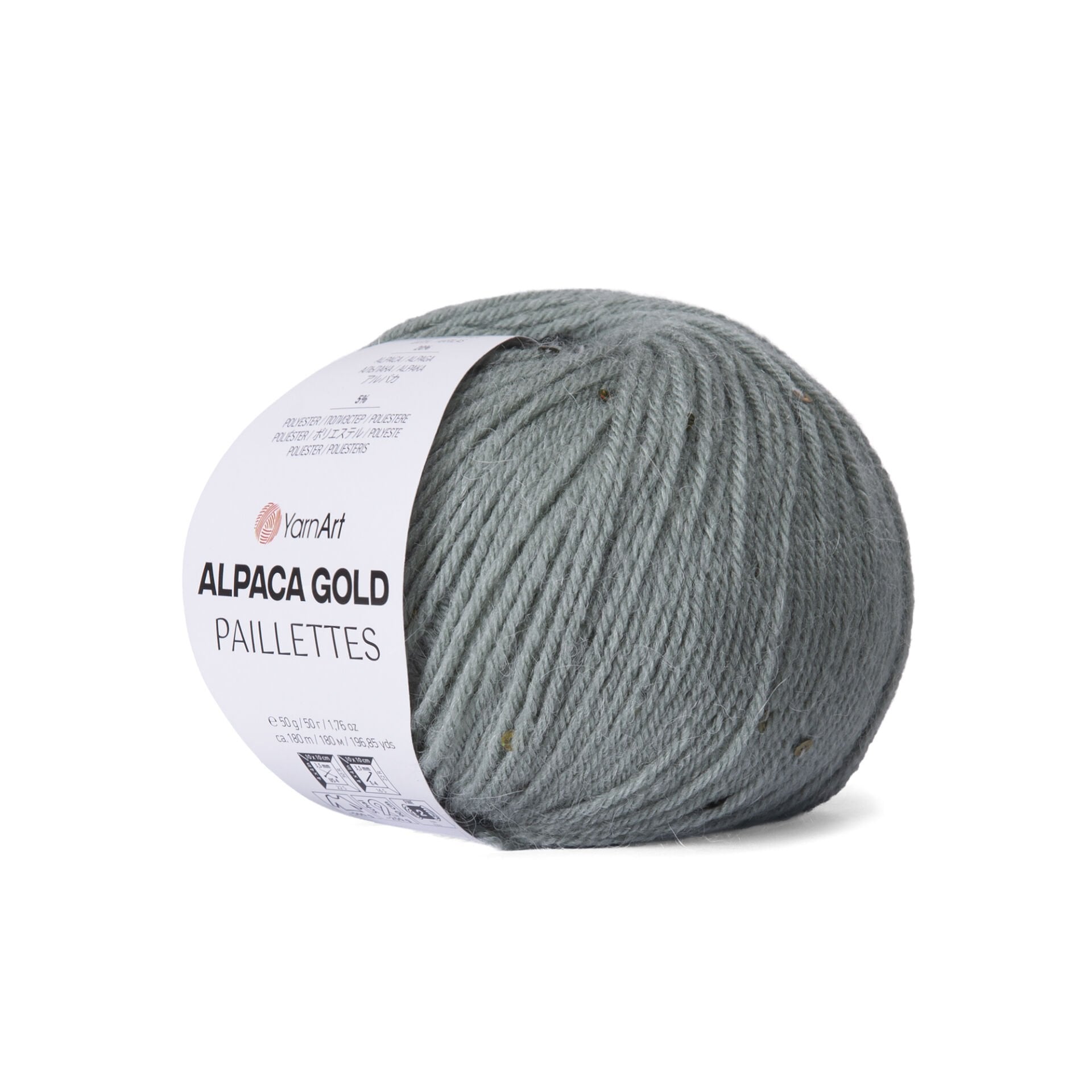 YARNART ALPACA GOLD PAILLETTES - EL ÖRGÜ İPİ GRİ - 9317
