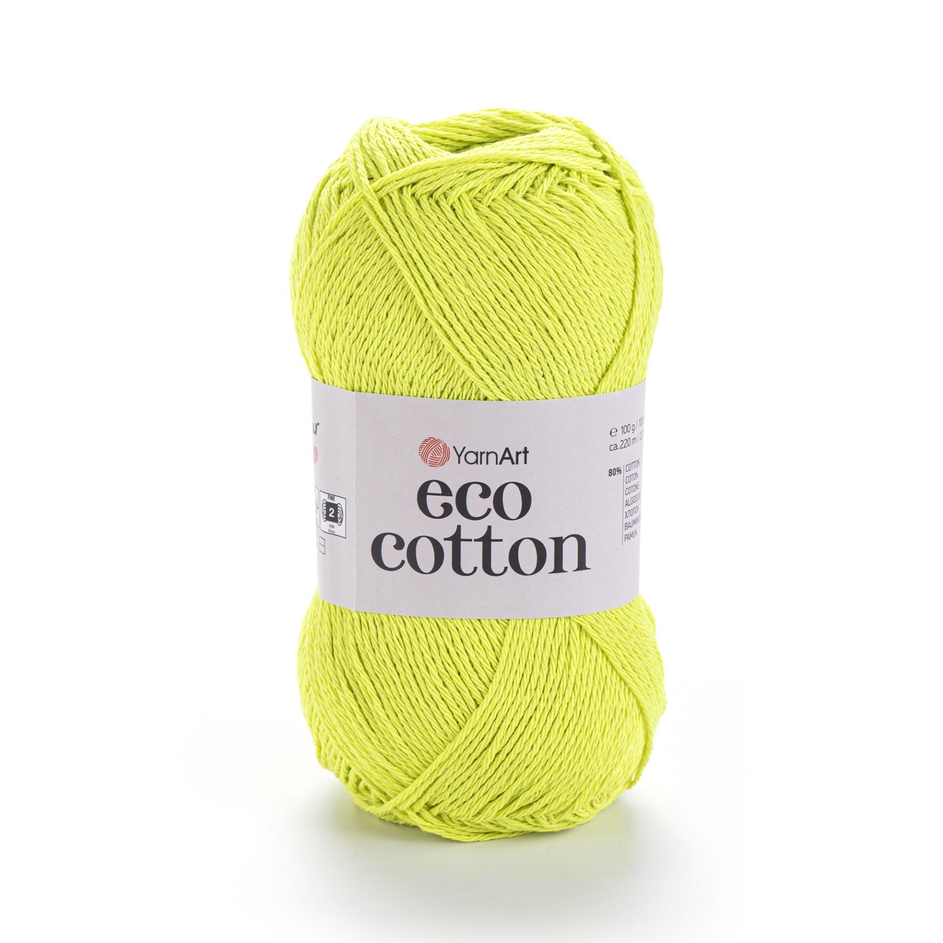 YARNART ECO COTTON - EL ÖRGÜ İPİ FOSFORLU YEŞİL - 801