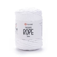 YARNART MACRAME ROPE 5 MM - MAKROME EL ÖRGÜ İPİ BEYAZ - 751