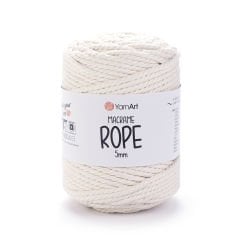 YARNART MACRAME ROPE 5 MM - MAKROME EL ÖRGÜ İPİ KIRIK BEYAZ - 752