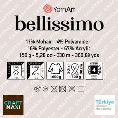 YARNART BELLISSIMO - EBRULİ EL ÖRGÜ İPİ EBRULİ - 1401