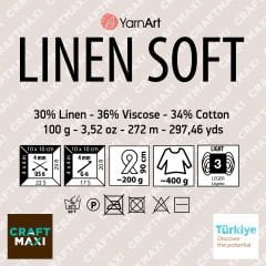 YARNART LINEN SOFT - EL ÖRGÜ İPİ MAVİ - 7316