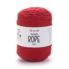 YARNART MACRAME ROPE 5 MM - MAKROME EL ÖRGÜ İPİ KIRMIZI - 773