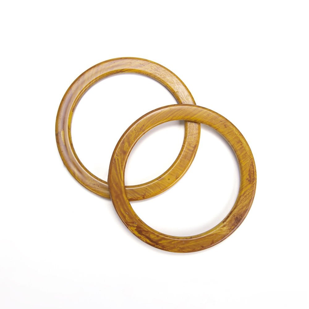 AKRİLİK YUVARLAK ÇANTA SAPI 12,5 CM 2 ADET AHŞAP