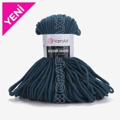 YARNART MACRAME BRAIDED - MAKROME EL ÖRGÜ İPİ PETROL MAVİSİ - 789