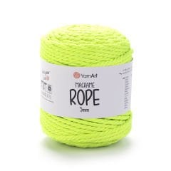 YARNART MACRAME ROPE 5 MM - MAKROME EL ÖRGÜ İPİ FOSFORLU SARI - 801