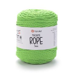 YARNART MACRAME ROPE 5 MM - MAKROME EL ÖRGÜ İPİ FOSFORLU YEŞİL - 802