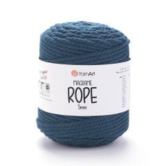 YARNART MACRAME ROPE 5 MM - MAKROME EL ÖRGÜ İPİ PETROL MAVİSİ - 789