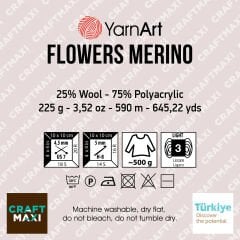 YARNART FLOWERS MERINO - EBRULİ EL ÖRGÜ İPİ