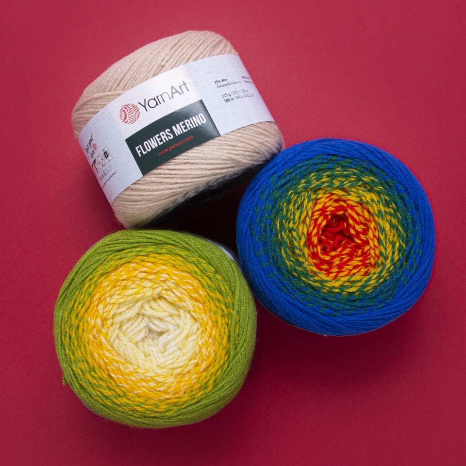 YARNART FLOWERS MERINO - EBRULİ EL ÖRGÜ İPİ