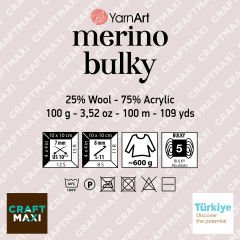 YARNART MERINO BULKY - EL ÖRGÜ İPİ KOYU MAVİ - 551