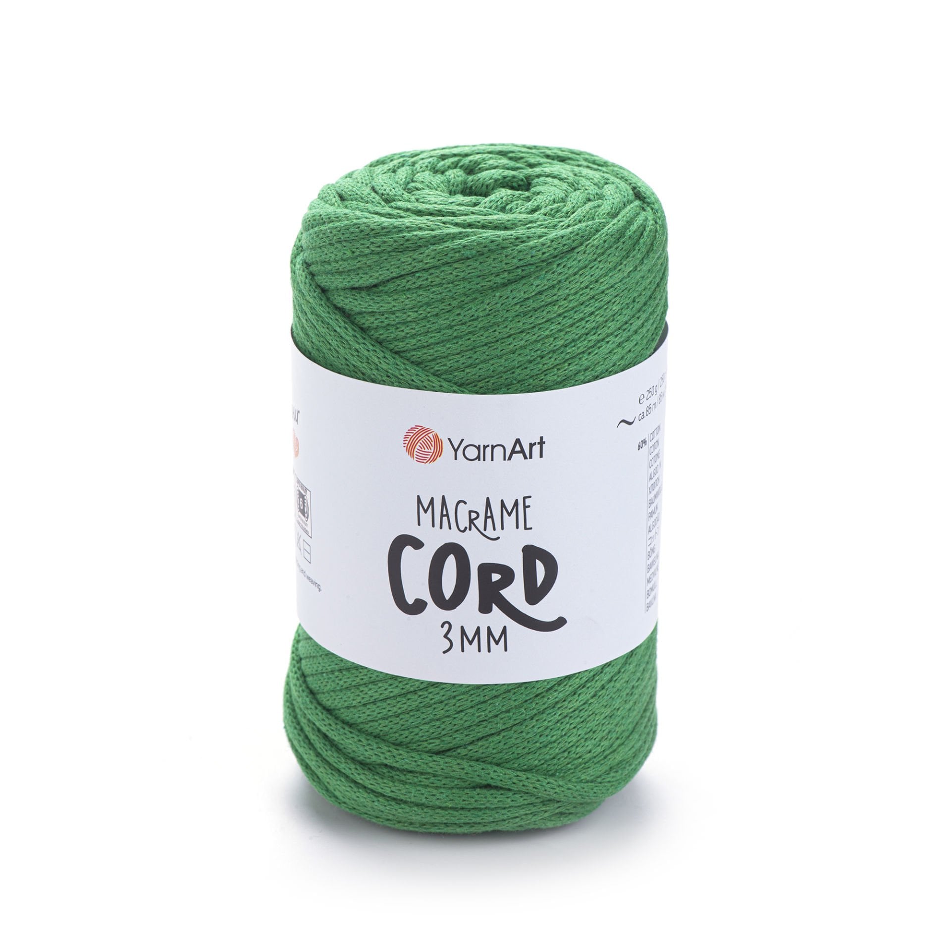 YARNART MACRAME CORD 3 MM - MAKROME EL ÖRGÜ İPİ KOYU YEŞİL - 759