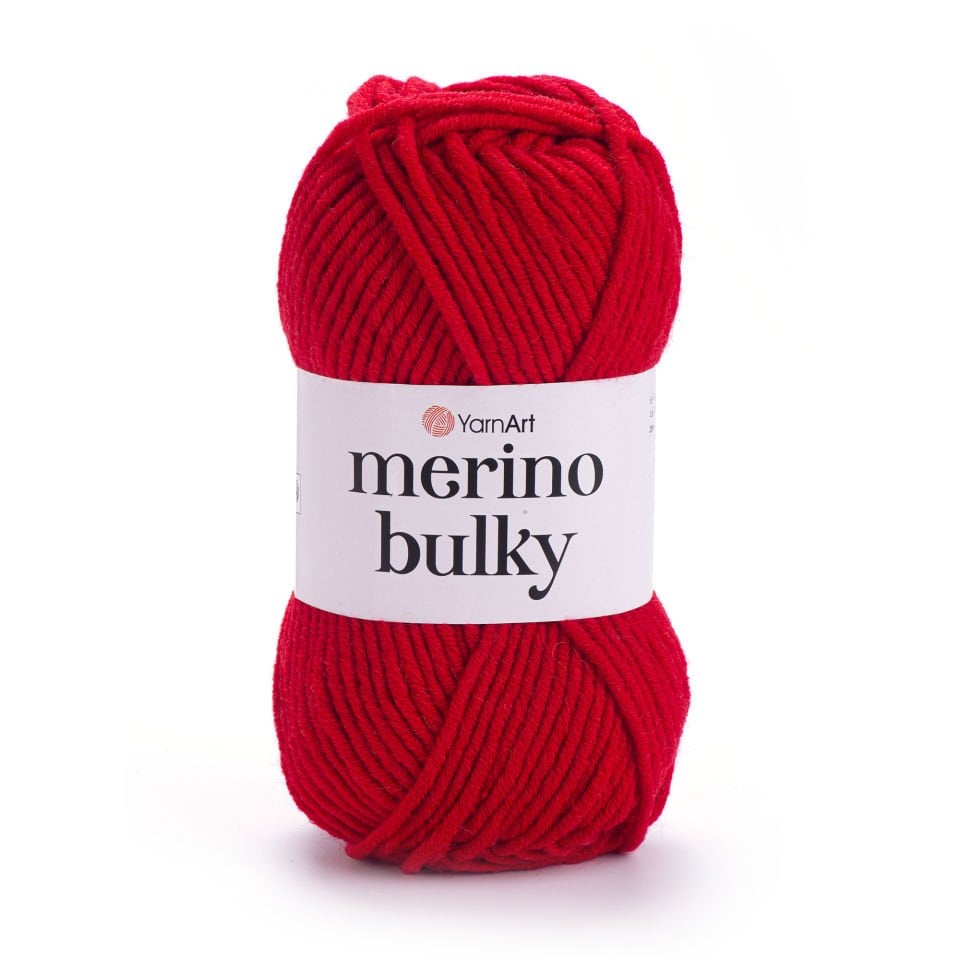 YARNART MERINO BULKY - EL ÖRGÜ İPİ KIRMIZI - 156