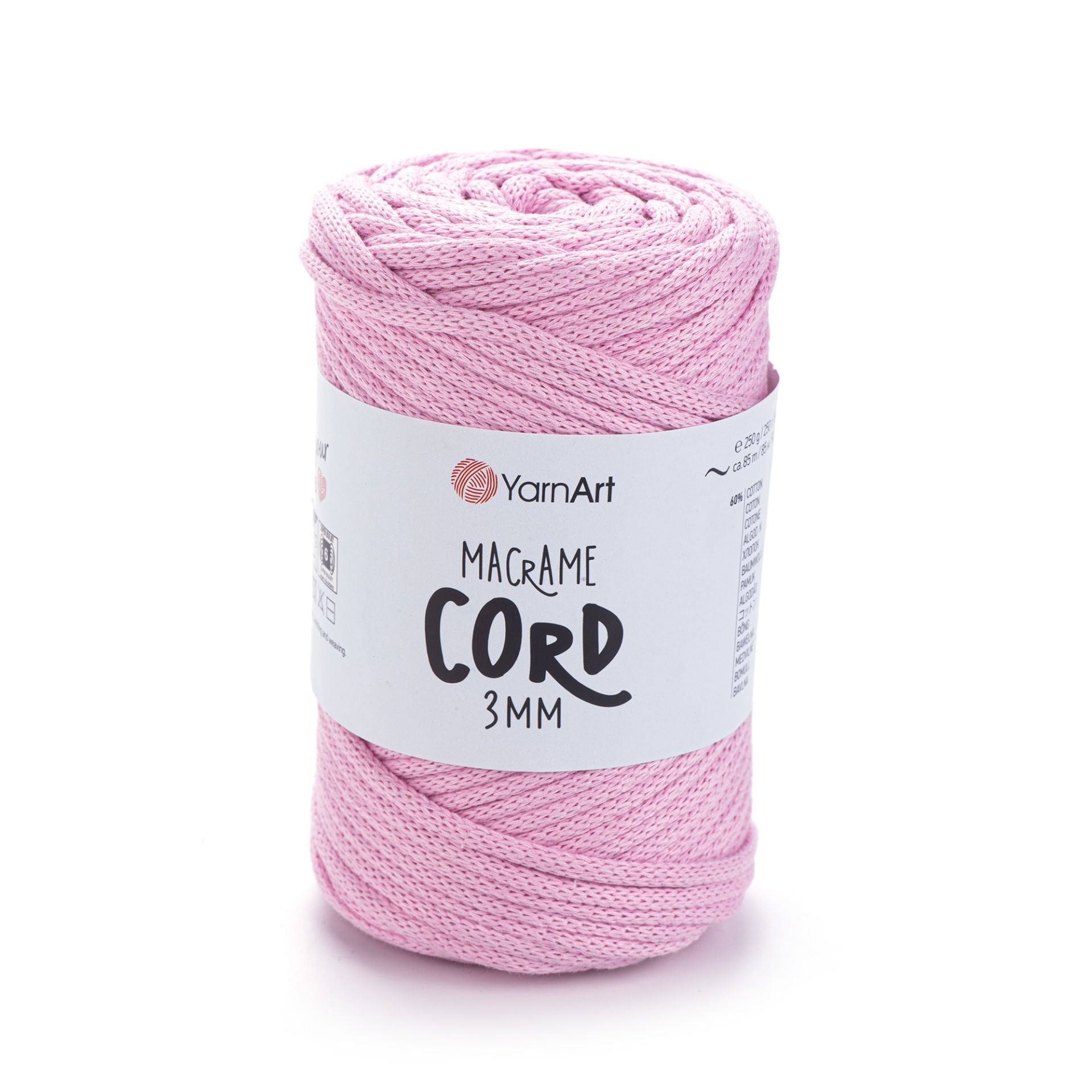 YARNART MACRAME CORD 3 MM - MAKROME EL ÖRGÜ İPİ PEMBE - 762