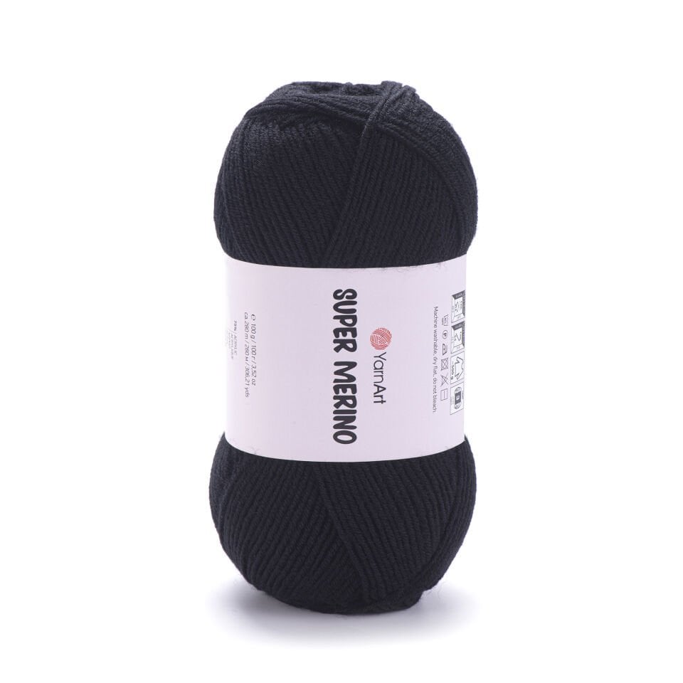 YARNART SUPER MERINO - EL ÖRGÜ İPİ SİYAH - 217