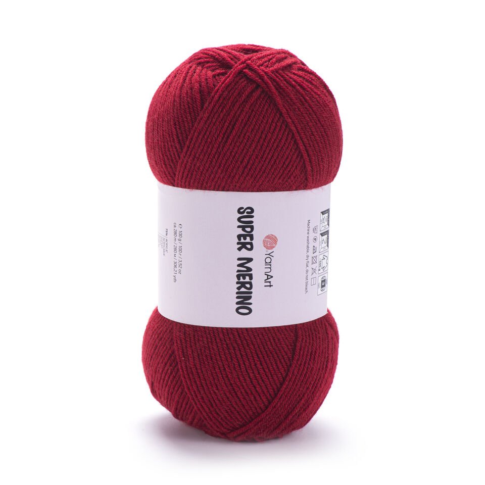 YARNART SUPER MERINO - EL ÖRGÜ İPİ KOYU KIRMIZI - 1175